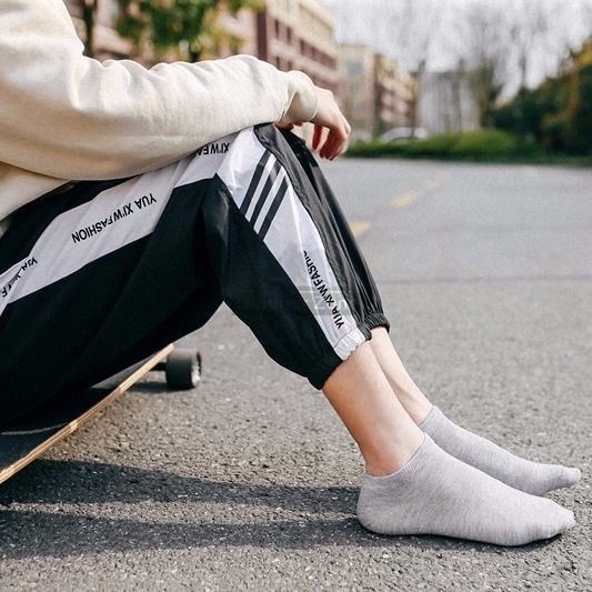 Set 3 Đôi Vớ Ngắn unisex Bằng cotton Trơn Cổ Thấp Tới Mắt Cá Chân