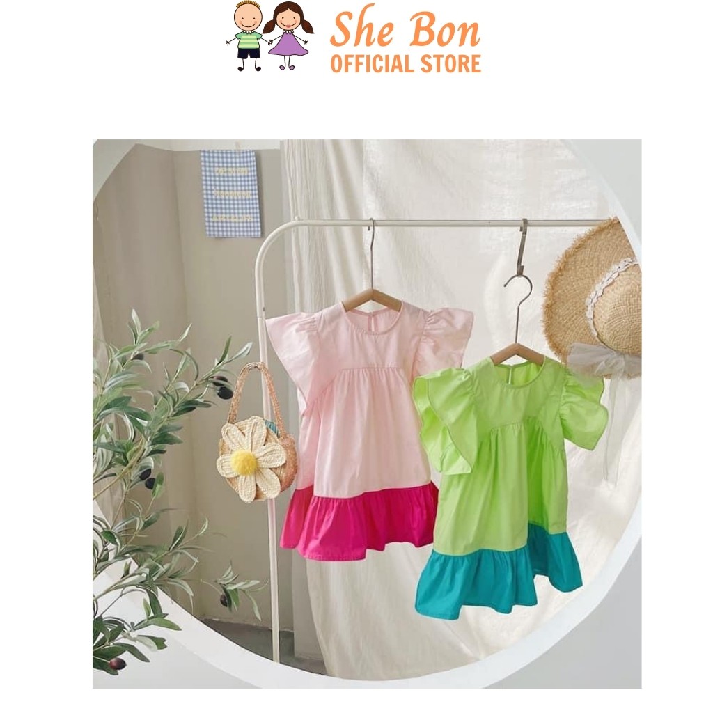 Váy Babydoll Mùa Hè Bé Gái She Bon 10-22kg Sắc Màu Xòe Cực Xinh