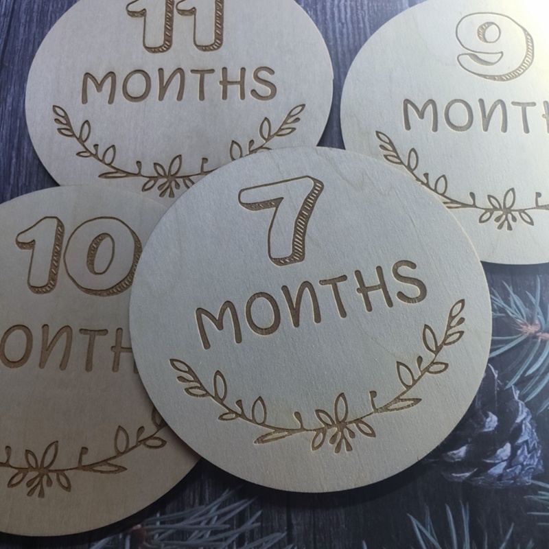 Set 12 Tấm Thẻ Ghi Âm Dùng Làm Đạo Cụ Chụp Ảnh Kỷ Niệm Theo Tháng Cho Bé Sơ Sinh