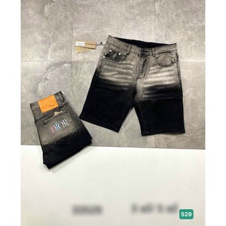 Quần Short Đùi Jean Nam Chất Bò Rin Cao Cấp Loang Màu Co Giãn Dáng Ôm Basic T127