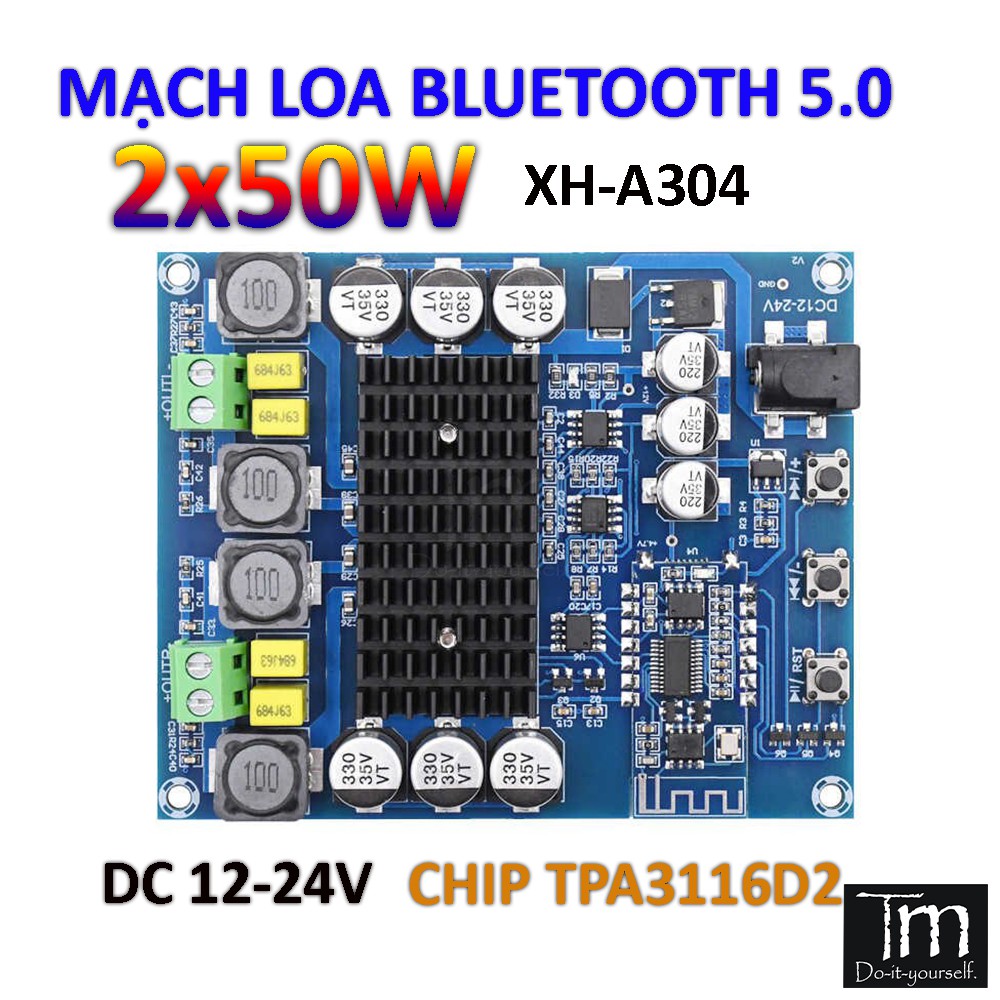 Mạch Loa Bluetooth 5.0 Khuếch Đại 2x50W Chip TPA3116D2 (XH-A304)
