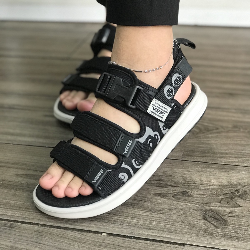 Sandal Vento nữ chính hãng SD-NB80 màu đen BLACK, Dép quai sau có thể tháo rời đế bằng