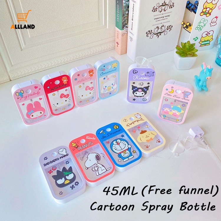 Chai xịt nước hoa 45ml trong suốt họa tiết hoạt hình dễ thương