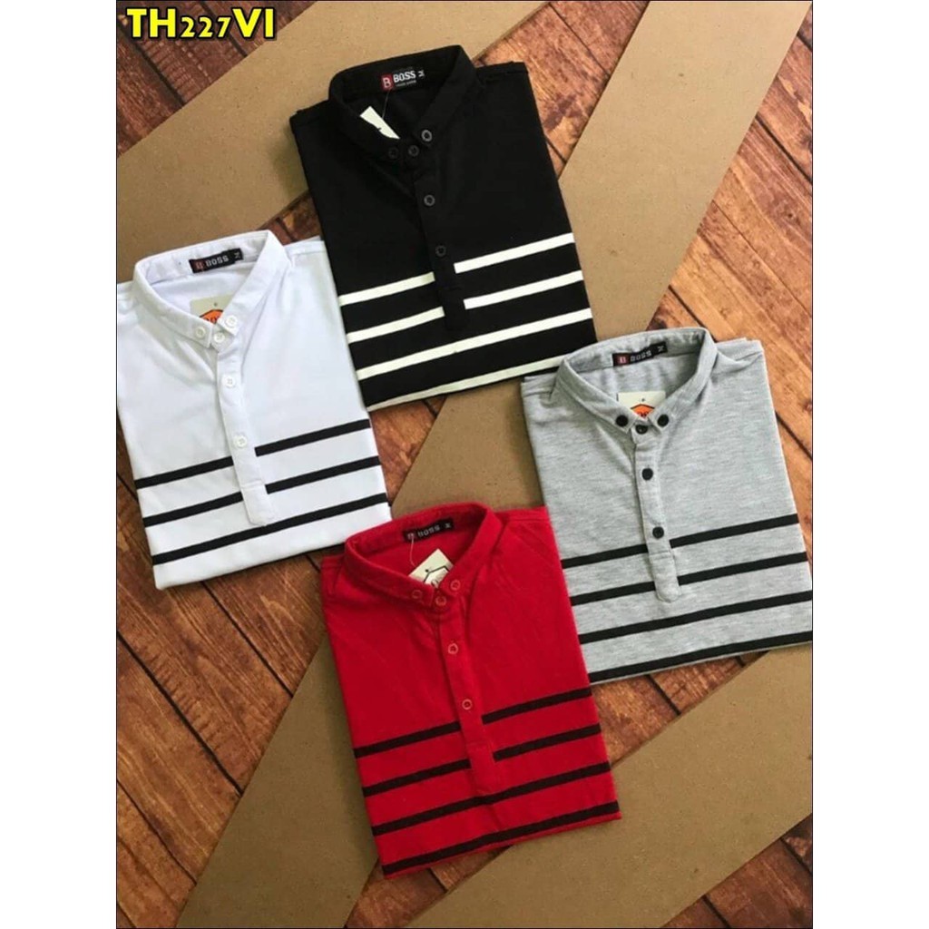 Hàng VNXK ⚡️ - Áo Thun Nam - Nữ có cổ Xuất Khẩu thun Cá sấu thái Cao Cấp