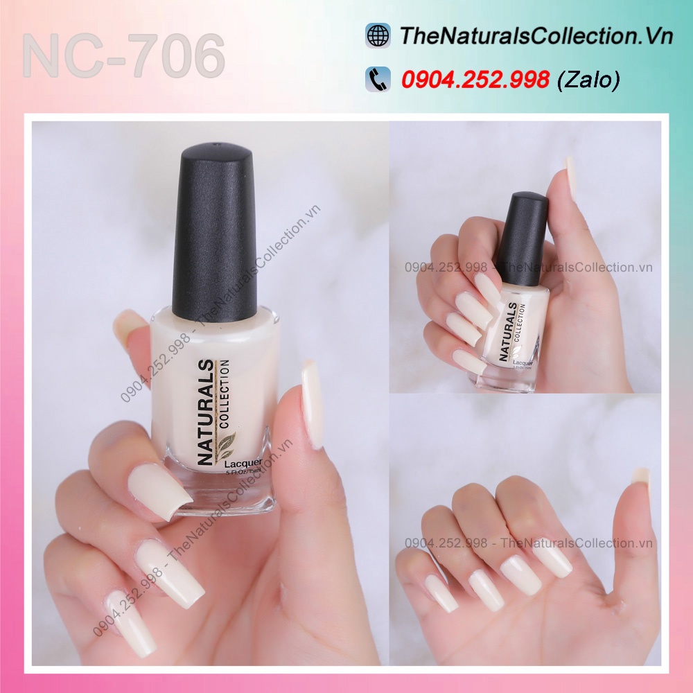 Sơn Móng Tay Hữu Cơ Màu Trắng Hồng Pastel 706 - Hàng Mỹ Chính Hãng - The Naturals Collection