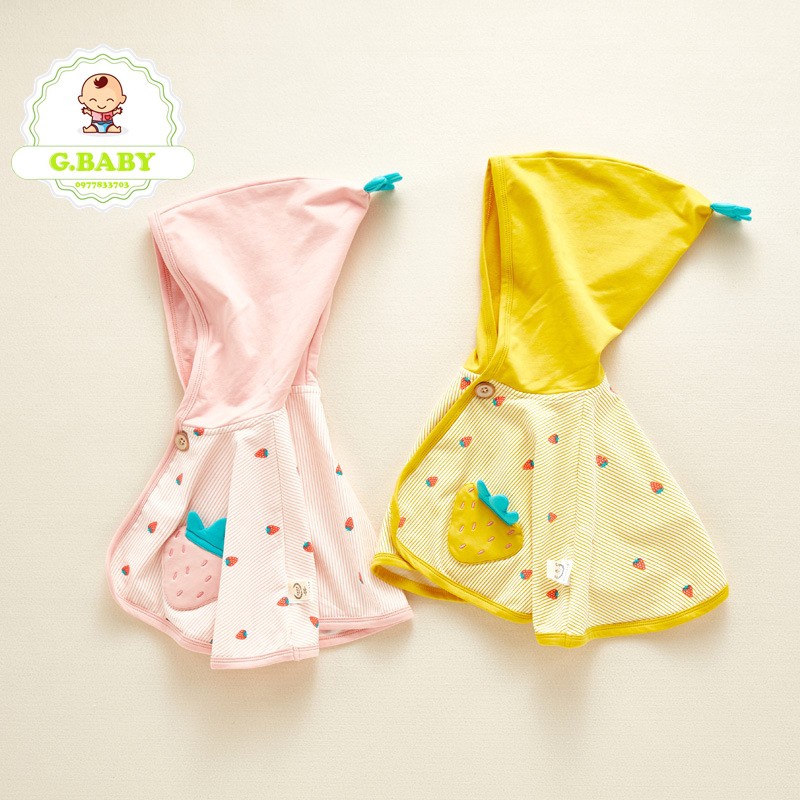 Áo choàng cánh dơi Dâu Vàng cho bé 9 - 16kg mẫu xinh xắn chất liệu cotton vải dày đẹp dễ thương