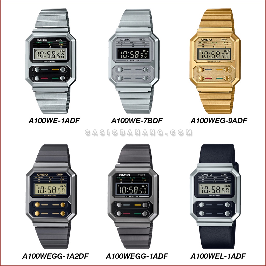 Đồng hồ unisex Casio Standard chính hãng Anh Khuê A100 Series