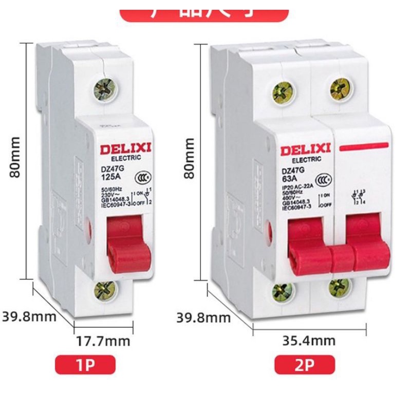 Atomat 1P và 2P bảo vệ quá tải và chập điện 220v