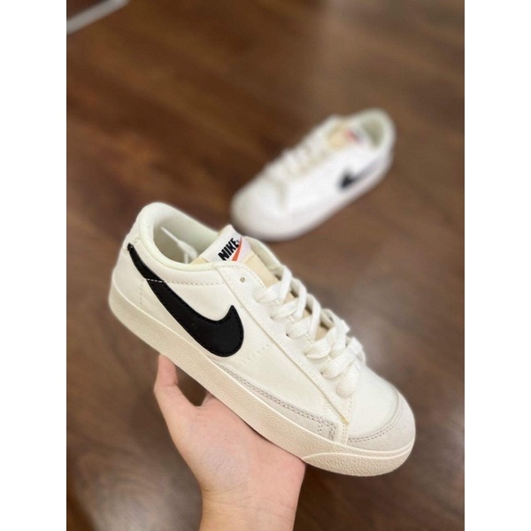 Giày Sneaker Nike Blazer Mid 77 Vintage White Black thấp Cổ Kiểu Dáng Thể Thao Phối Màu  Đen Trắng Cao Cấp Full Bill Box