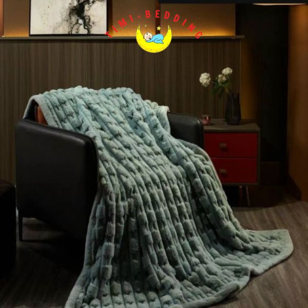 Chăn lông chồn luxury home cao cấp kèm túi da xin nặng 5kg kích thước 2x2,3m - Timibedding