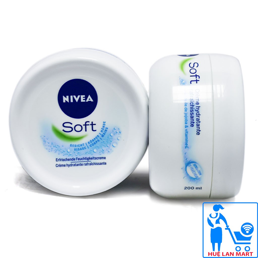 Kem Dưỡng Ẩm Chuyên Sâu Nivea Soft Lọ 200ml (Tinh dầu Jojoba &amp; Vitamin E cân bằng độ ẩm, giúp làn da mềm mại)