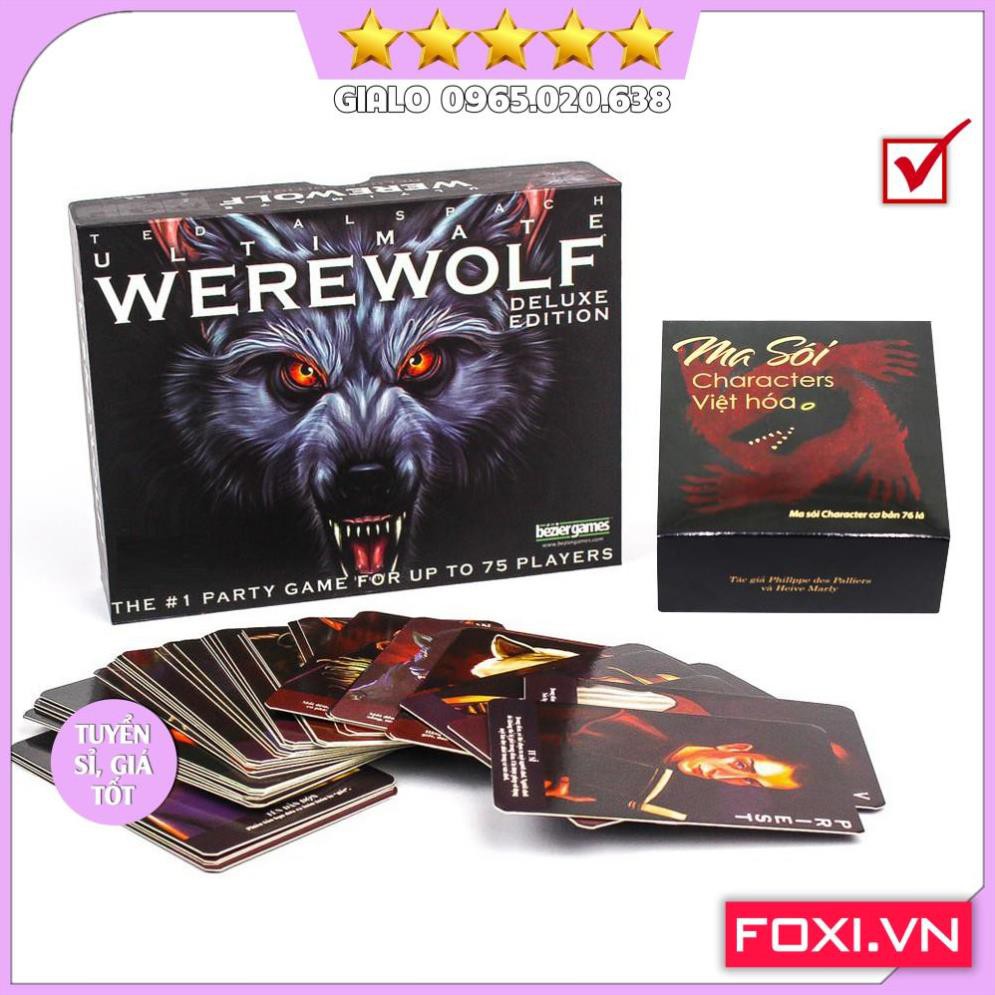 Combo 2 Bộ Bài Ma Sói Ultimate Deluxe 78 lá Foxi và Ma sói Characters Việt Hóa-Boardgame Cao Cấp