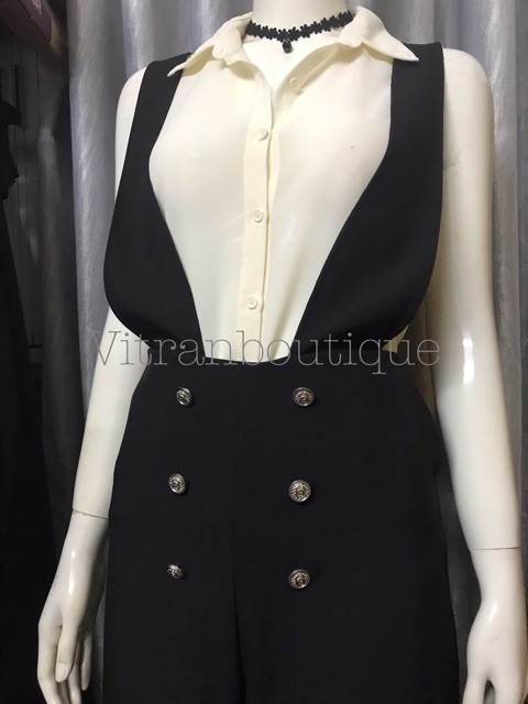 [MAY THEO SỐ ĐO] Quần yếm ống suông 6 nút, dáng rũ | BigBuy360 - bigbuy360.vn