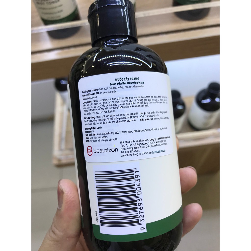 Nước tẩy trang Sukin 250 ml của Úc