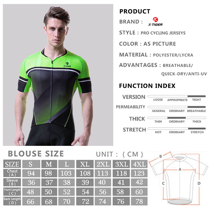 Áo thun đi xe đạp Jersey X-Tiger thời trang mùa hè mới cho nam
