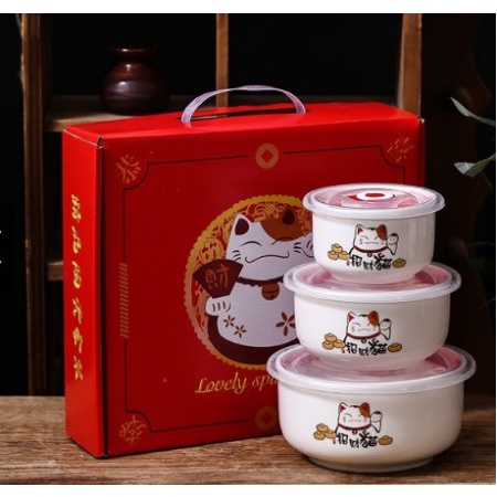 Bộ 3 Bát Đựng Thực Phẩm Ferroli Cao Cấp Có Nắp Hút Chân Không, Dùng Được Lò Vi Sóng