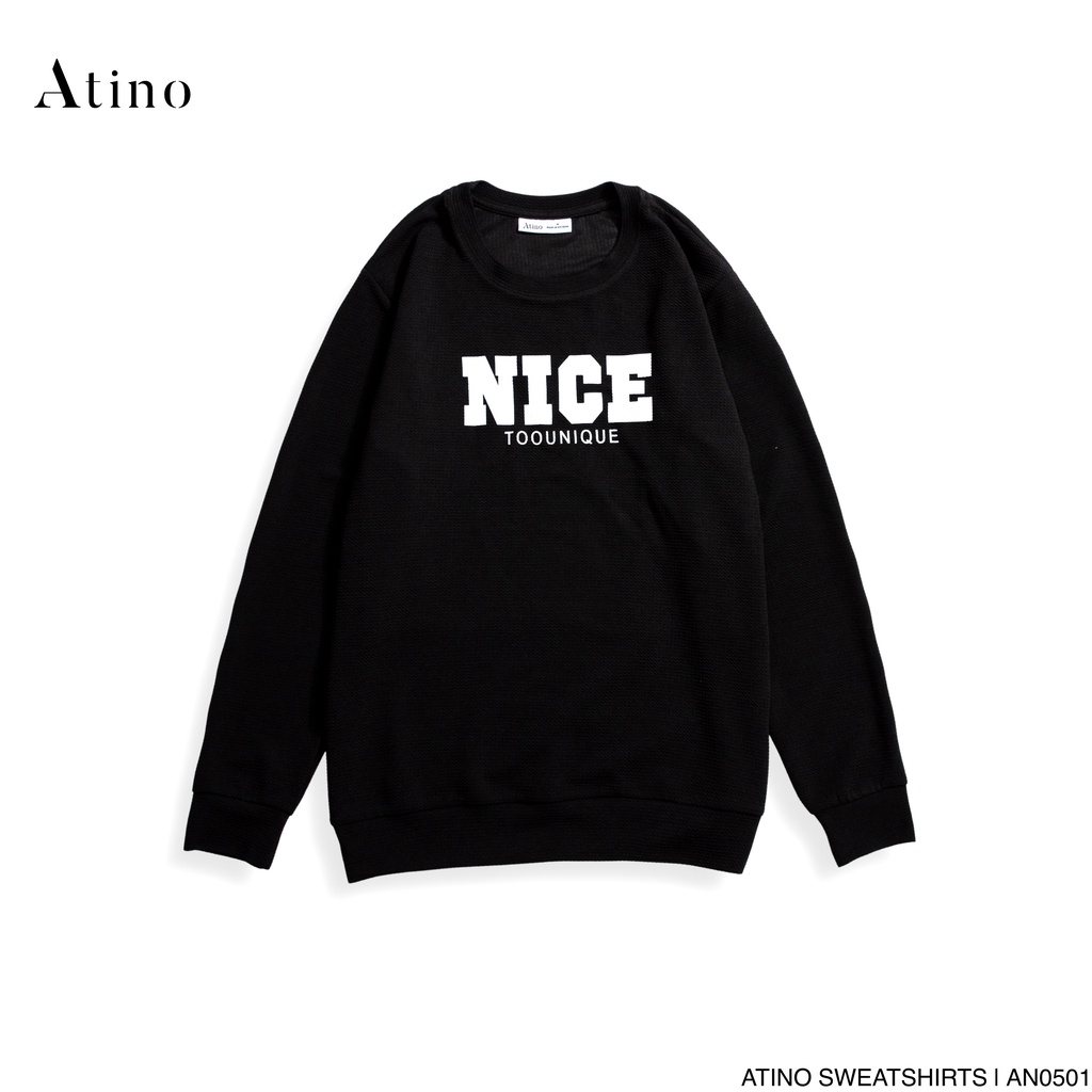 Áo nỉ thun dài tay nam NICE ATINO vải thun cao cấp chuẩn form AN0501