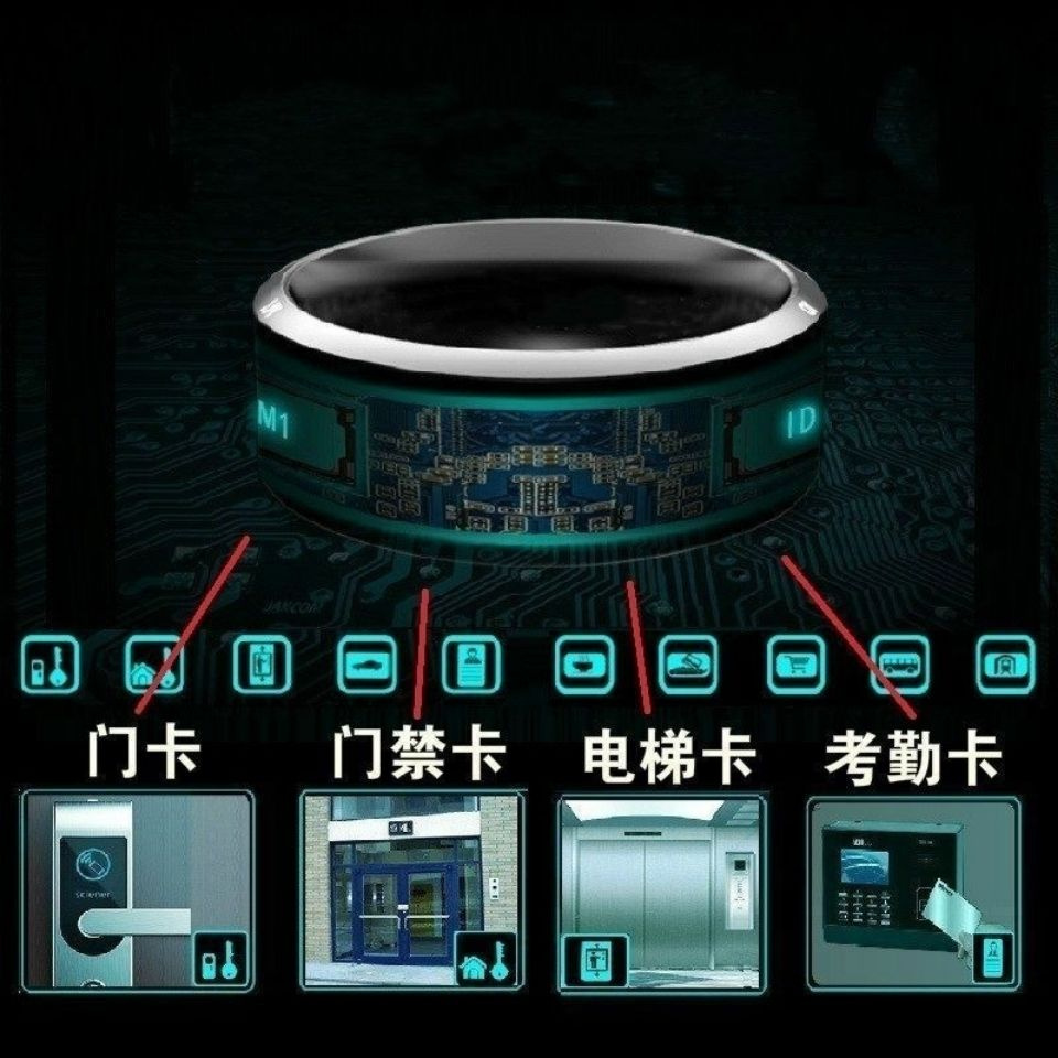 Black Technology Ring NFC Solar Android WIFI Temperature Magic Net Red Same Smart Sci-Fi Bluetooth R