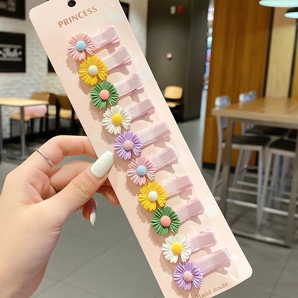 10 Kẹp mái mỏ vịt cho bé đính hoạt hình hoa quả hình thú