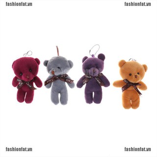 [Iron] 1PC 12cm Cute Mini Joint Bear Plush Toys Stuffed Dolls Pendant Gift Radom Color [VN]