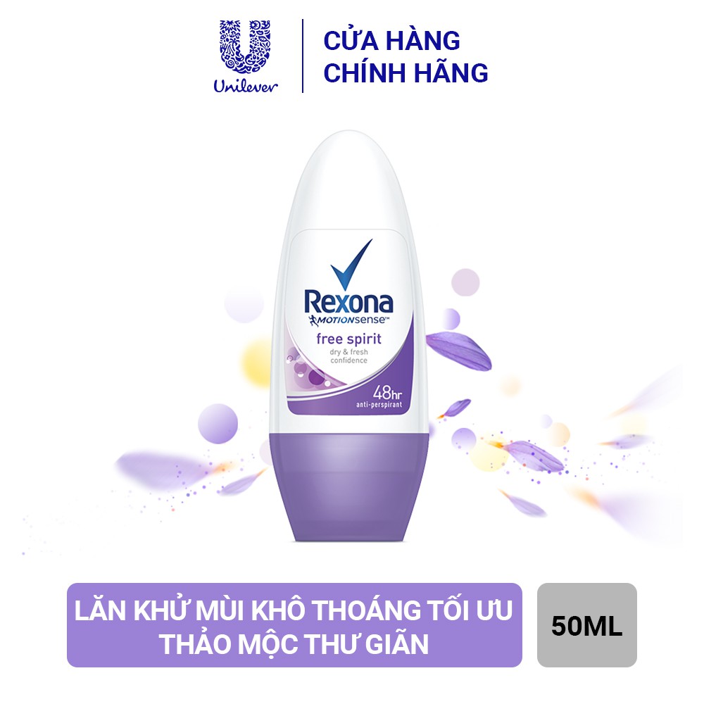 Lăn Khử Mùi Rexona Khô Thoáng Tối Ưu Dưỡng Sáng Tự Nhiên Mát Lạnh Sảng Khoái Dành Cho Nữ 50ml