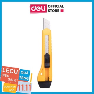 Dao rọc giấy deli cỡ lớn - 8 lưỡi thép sk5 tách rời sắc bén, siêu bền - cắt giấy, bao bì - e2061/e2064