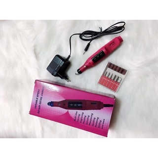 Máy mài móng mini cầm tay làm nail [kèm đủ dây cắm + hộp đầu mài đi kèm]