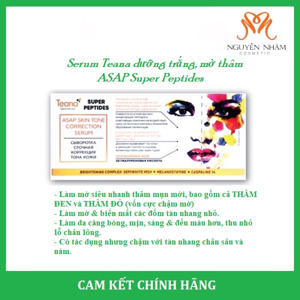 Serum Teana dưỡng trắng, mờ thâm mụn ASAP Super Peptides