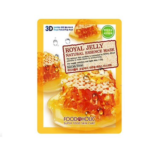 Mặt Nạ Mật Ong 3D Foodaholic Royal Yelly Natural Essence Mask - 1 BỊCH 10 GÓI