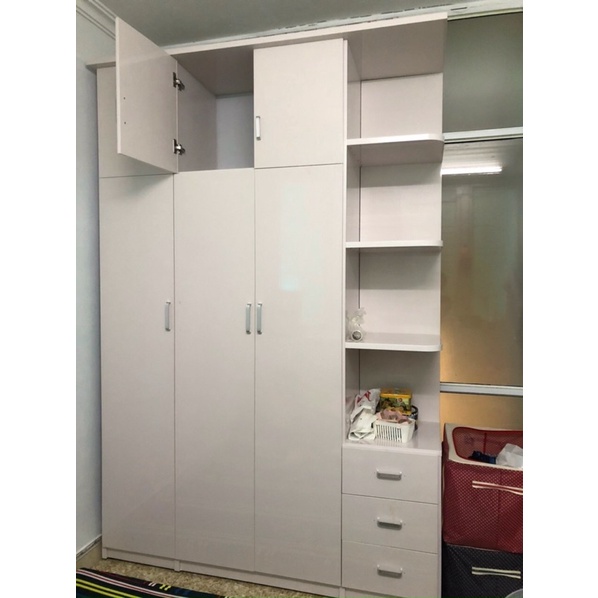Tủ Nhựa 3 cánh kèm kệ Trang Trí kt :165x245x51 chống ẩm mốc , mối mọt , cong vênh 👍👍 tủ quần áo người lớn☎️