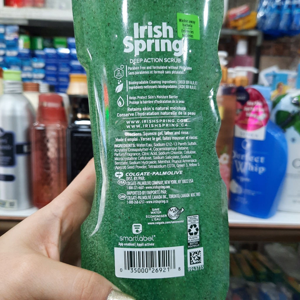 Sữa Tắm Dưỡng Ẩm Irish Spring Deep Action Scrub Của Mỹ 532ml (có hạt)