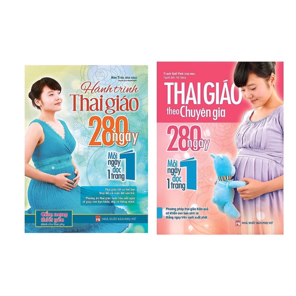 Sách - Combo 2 Cuốn: thai giáo theo chuyên gia và hành trình thai giáo 280 ngày mỗi ngày đọc 1 trang