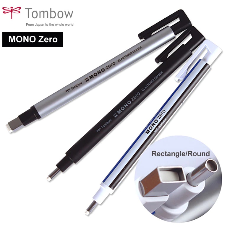 BÚT GÔM BẤM/ RUỘT THAY THẾ TOMBOW MONO ZERO ĐẦU TRÒN,DẸT