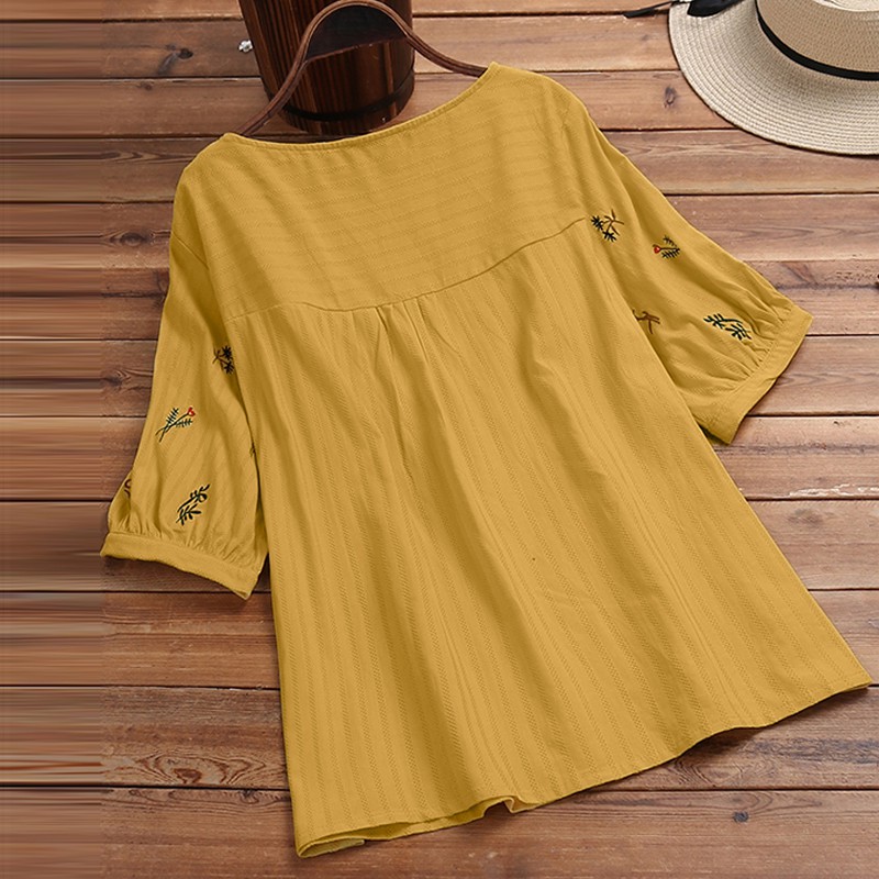 ZANZEA Áo Thun Tay Ngắn Cổ Tròn Thời Trang Dành Cho Nữ | BigBuy360 - bigbuy360.vn