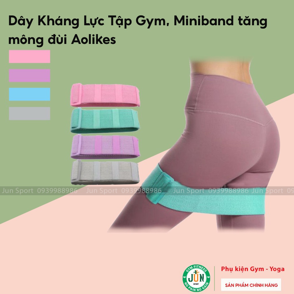 ❤️Free size❤️ - Dây Kháng lực tập gym,Miniband tăng mông đùi Aolikes Jun Sport