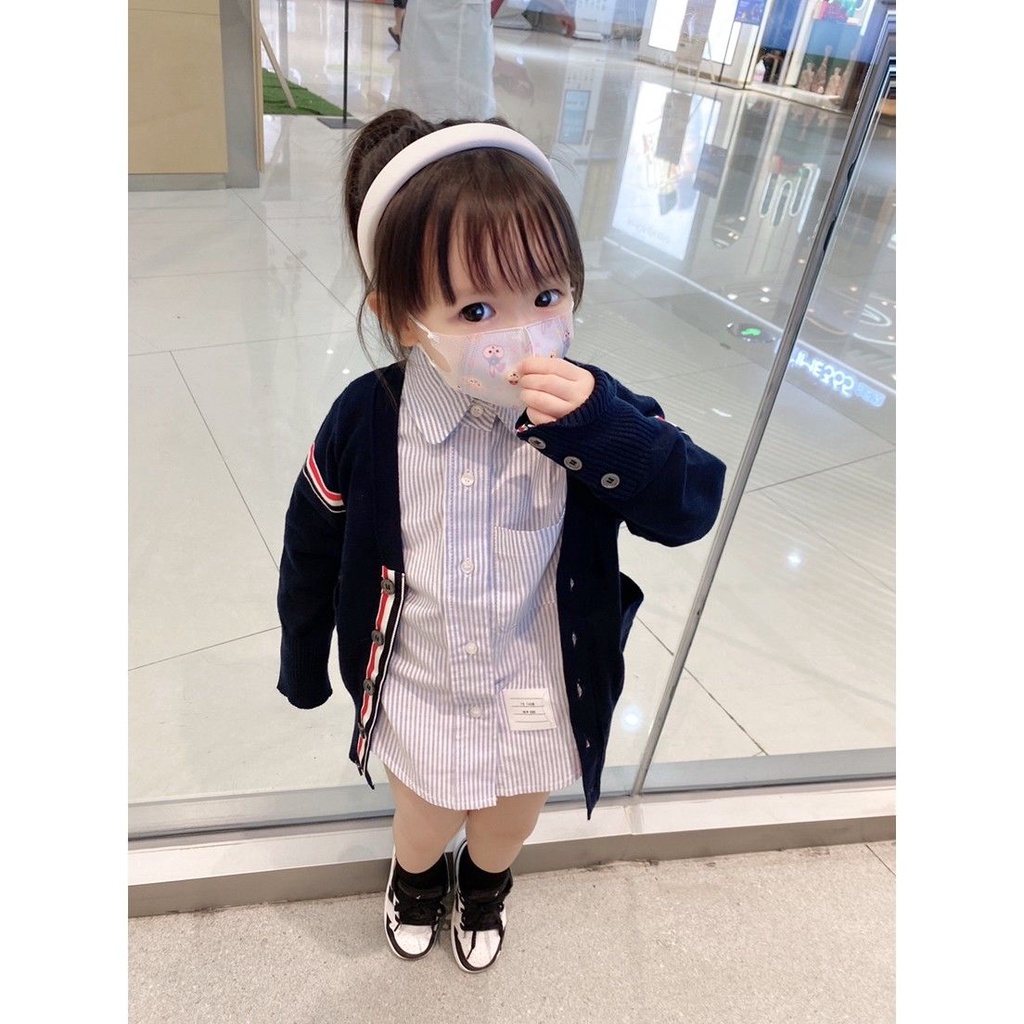 Áo Sơ Mi Dáng Suông Kẻ Sọc Thời Trang Xuân Thu Phong Cách Phương Tây Dành Cho Bé Gái 2022