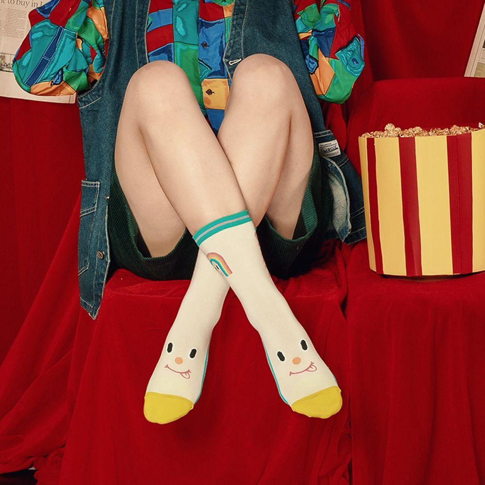 Vớ Cotton Mềm Cổ Cao Vừa Họa Tiết Hình Học Kẻ Sọc Phong Cách Phương Tây Cho Nam VANES1