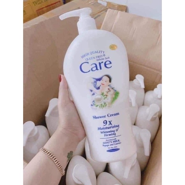 Combo 2 chai sữa tắm dê Care 9X chai 1.2 lít , sữa tắm trắng mịn thơm lâu