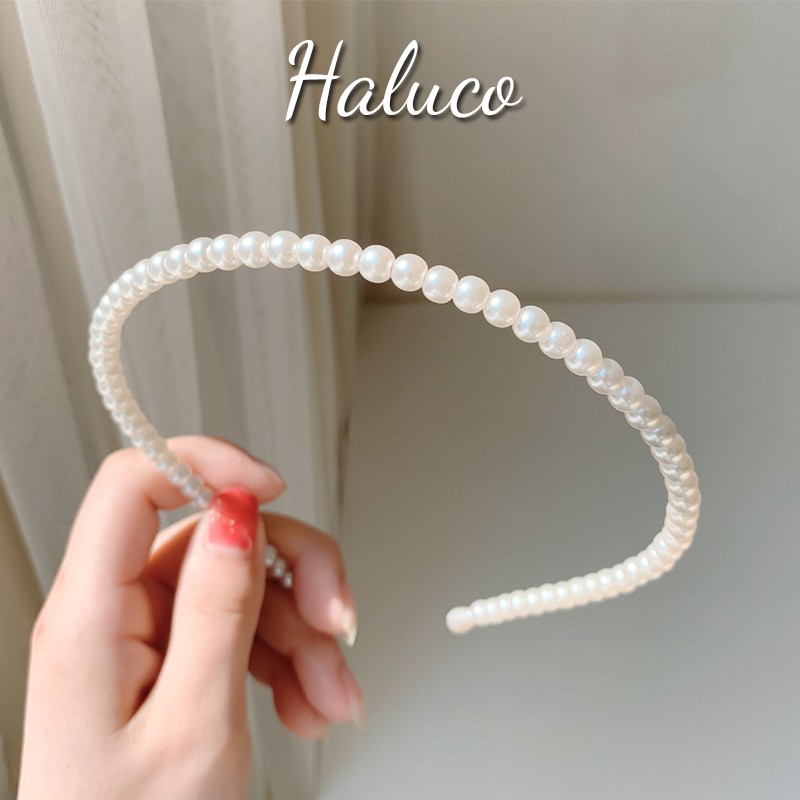 Bờm ngọc trai nhân tạo Băng đô đính đá cài tóc rửa mặt phong cách Hàn Quốc Haluco.accessories BT03