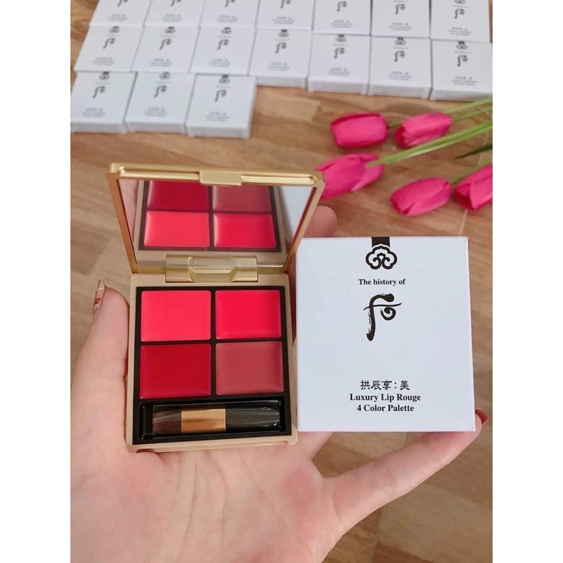 Bảng son lì Whoo 4 màu siêu đẳng cấp Whoo Lip Rouge - mỹ phẩm Ohui công ty chính hãng cao cấp Hàn Quốc