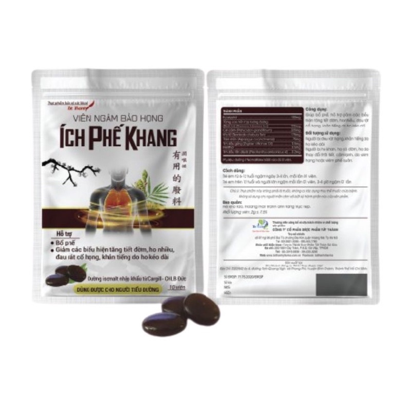 Viên ngậm ÍCH PHẾ KHANG_Giảm ho tiêu đờm