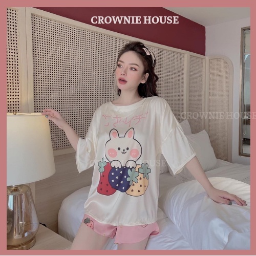 ĐỒ BỘ, ĐỒ NGỦ NỮ THỎ DÂU TÂY CỰC XINH - PIJAMA MẶC NHÀ MÁT MẺ THOẢI MÁI