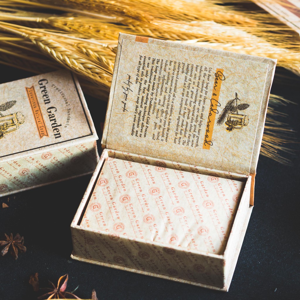 Xà phòng handmade cao cấp Beer  & Gỗ đàn hương từ Green Garden