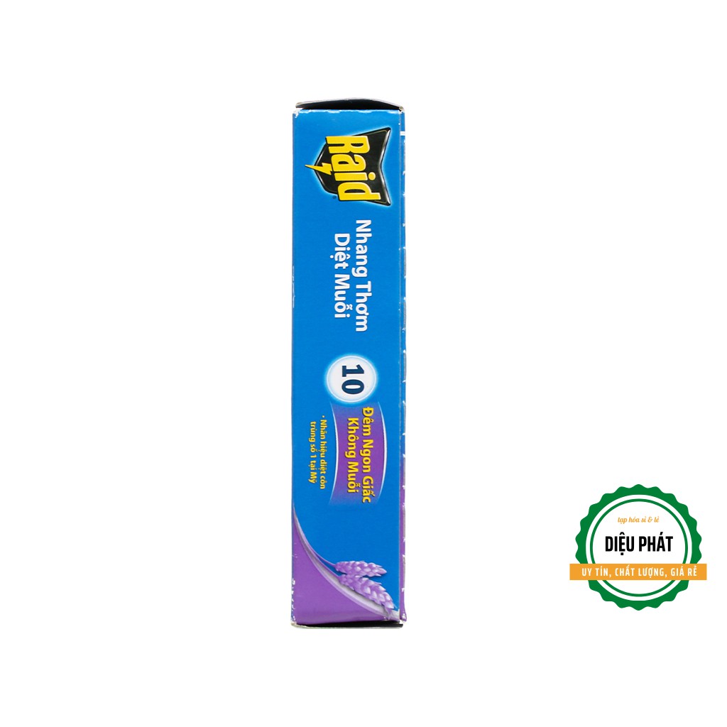 ⚡️ Nhang Muỗi Raid Hương Lavender 10 Khoanh Hộp 120g