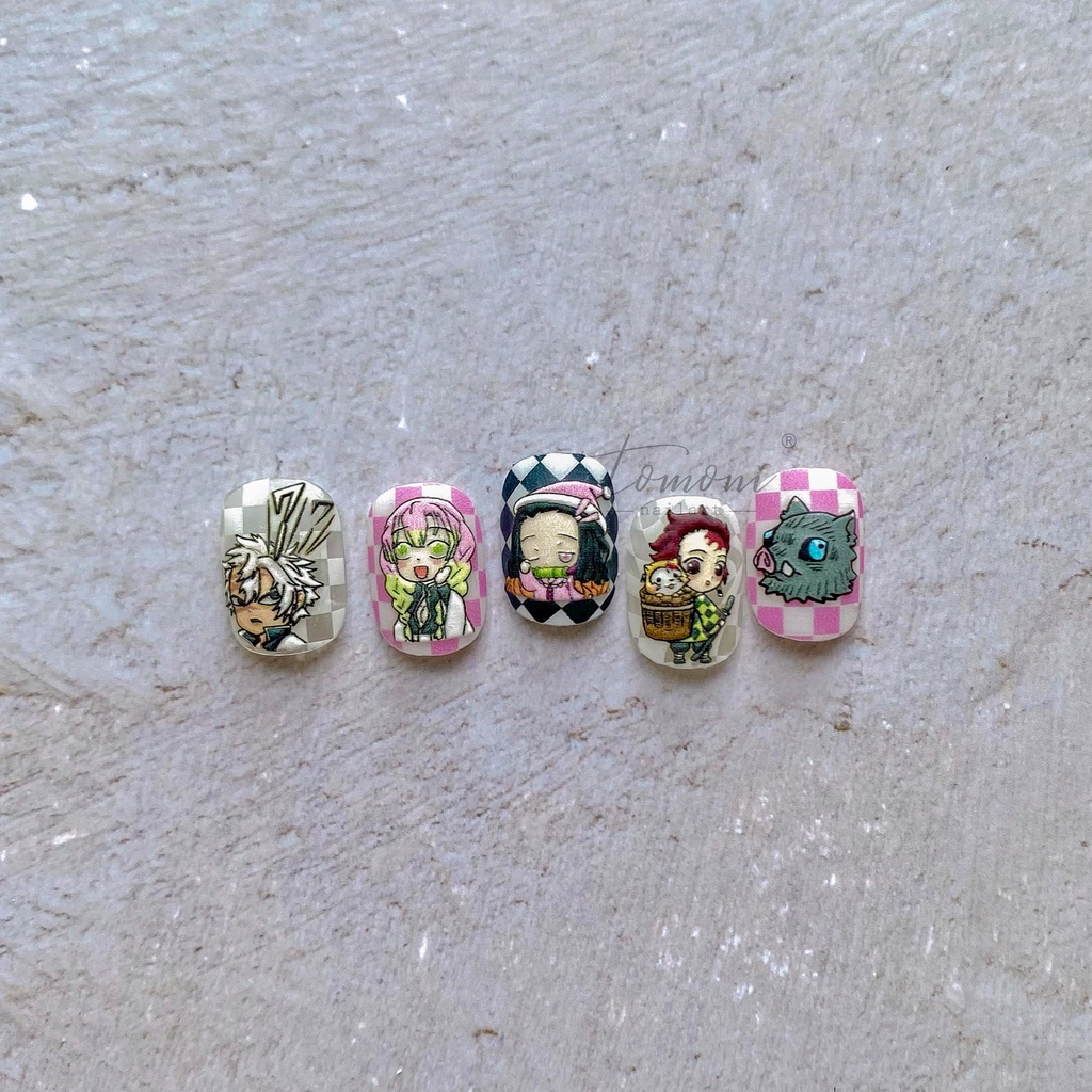 Set 1905 Miếng Dán Móng Tay Dập Nổi Họa Tiết Hoạt Hình One Piece