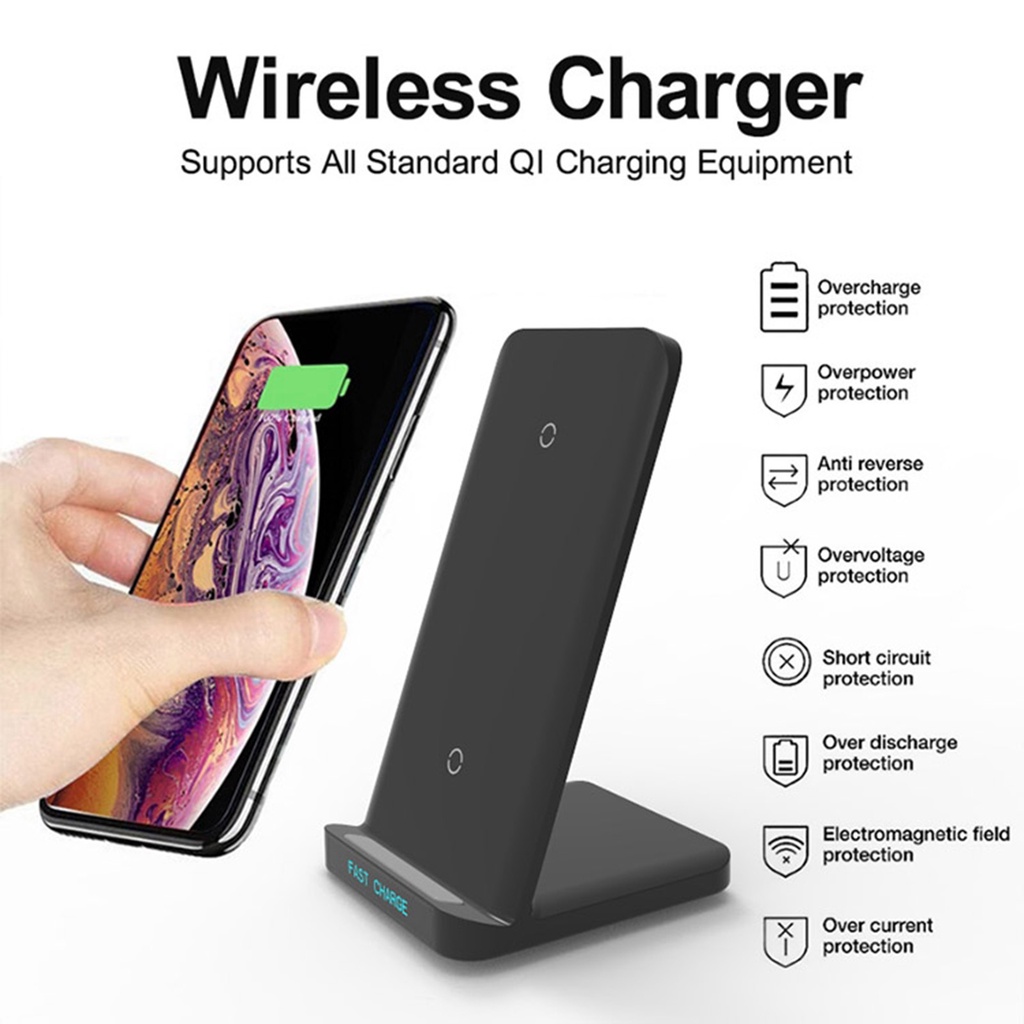 (Hàng Mới Về) Đế Sạc Nhanh Không Dây Qi 15w Cho Iphone 12 11