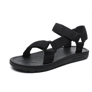 Giày Sandal Nam Nữ Quai Ngang, Chéo IAXYUE 541 đen - SIÊU BỀN