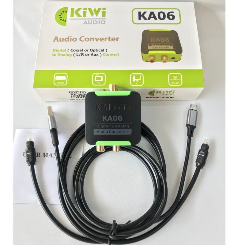 Bộ chuyển đổi âm thanh Digital sang Analog KiWi KA06 cao cấp - Hàng Chính hãng