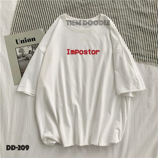 Áo Thun Nam Nữ Tay Lỡ Unisex Phông Trơn Oversize Form Rộng Basic Tee Hình Among Us siêu hot