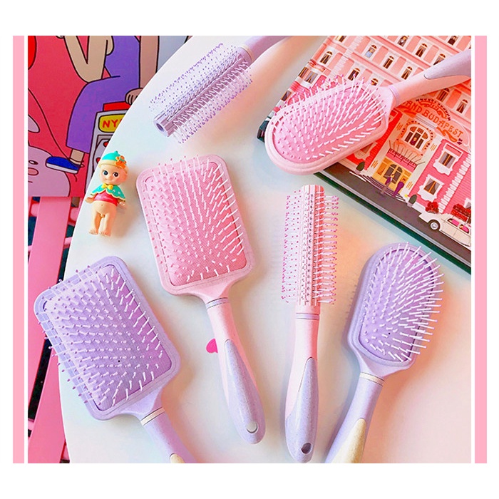 Lược tròn chải tóc massage da đầu, lược pastel xinh uốn phồng tóc siêu đẹp, cực tiện lợi phụ kiện tóc nữ